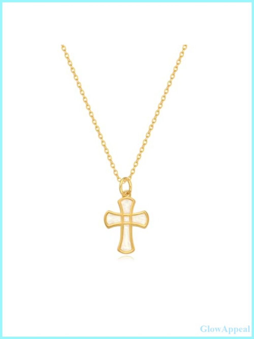 14K Gold Plated Cross Necklace Dainty Pendant Adjustable Chain Women